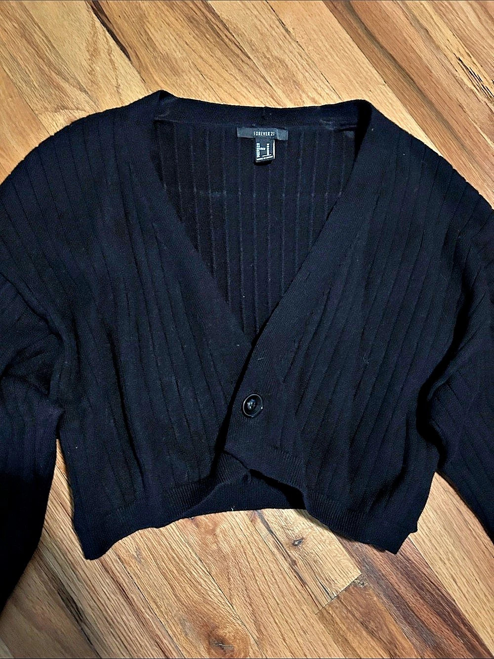 Worthington Ribbed Cardigan in Black Size Medium Like New